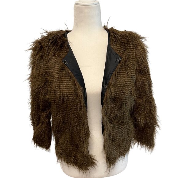 Kimchi Blue Lady Bird Faux Fur Coat Size Small - Picture 2 of 5